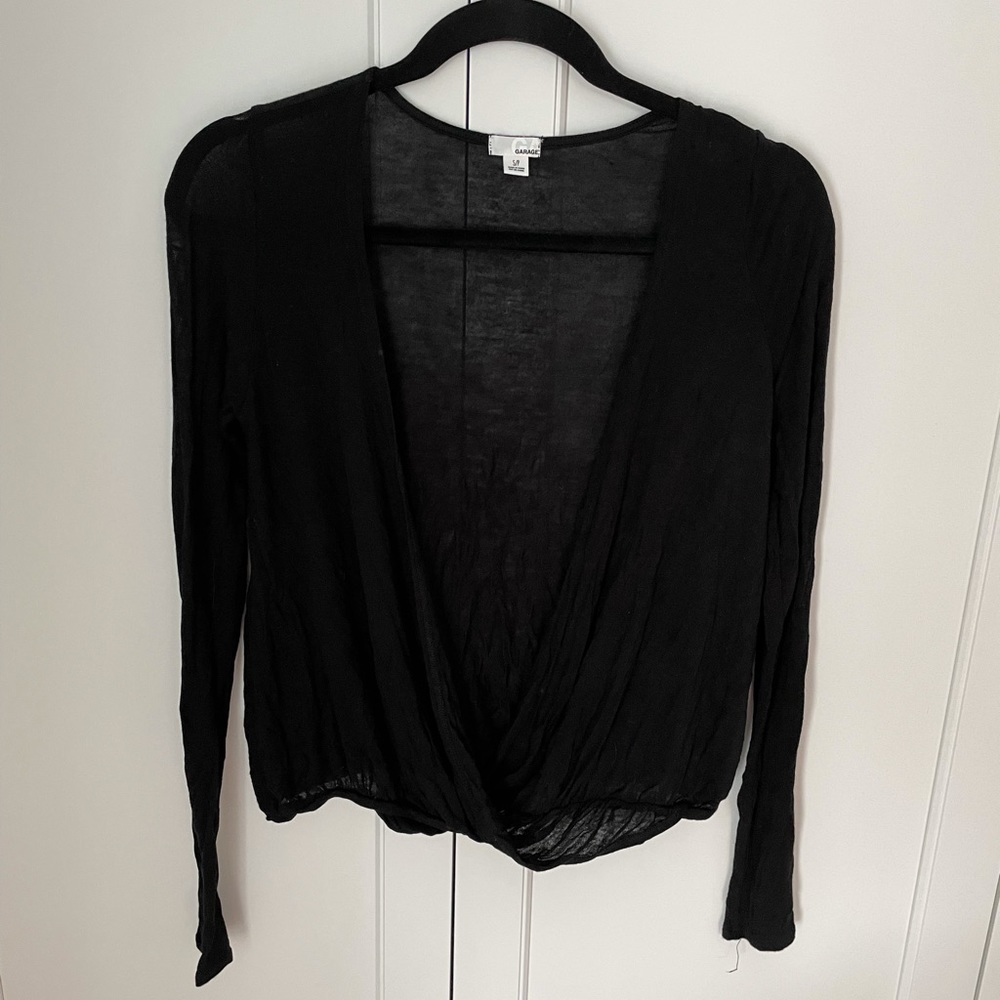 Black Garage Brand longsleeve w open front